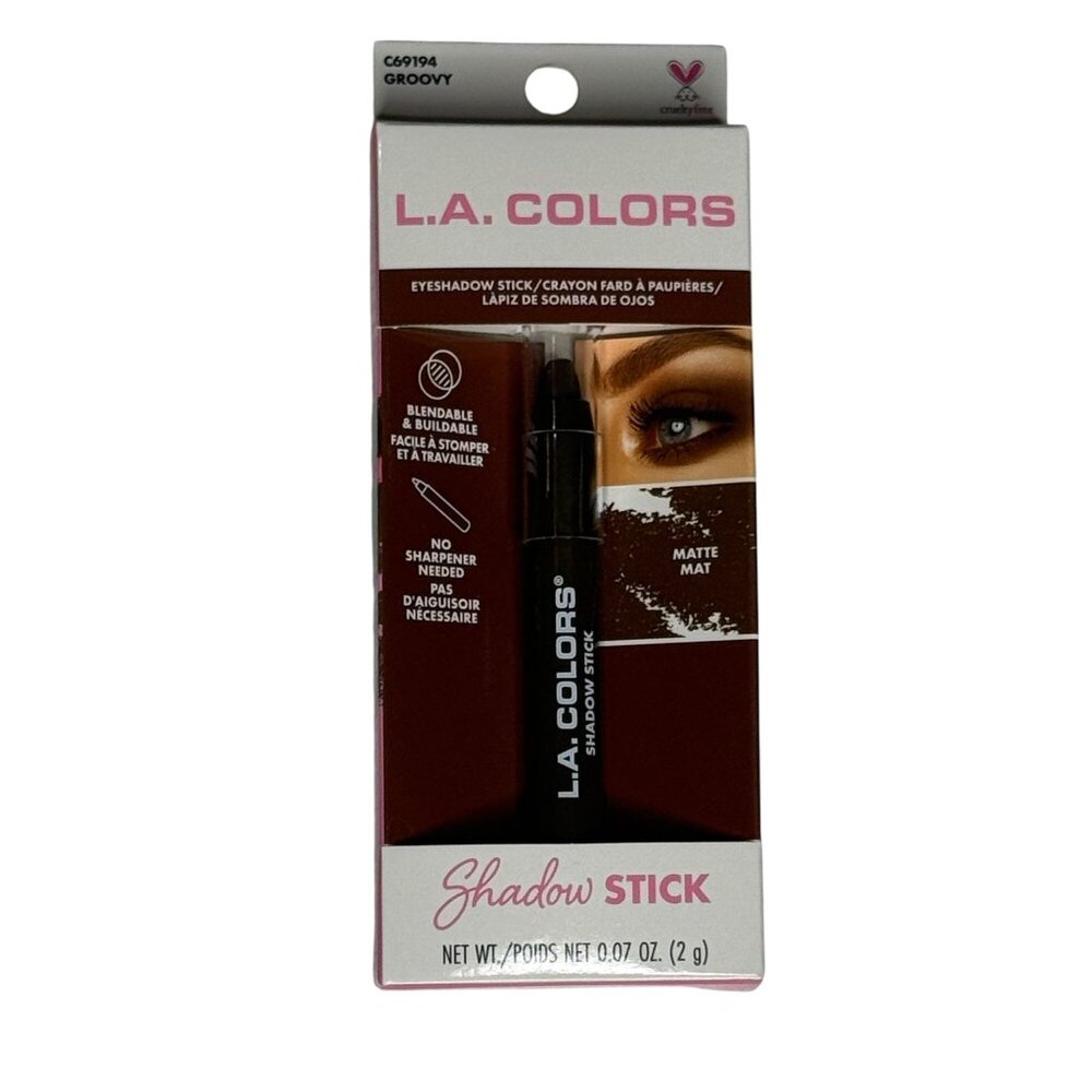L.A. Colors Shadow Stick Groovy Matte Brown Eyeshadow Crayon New